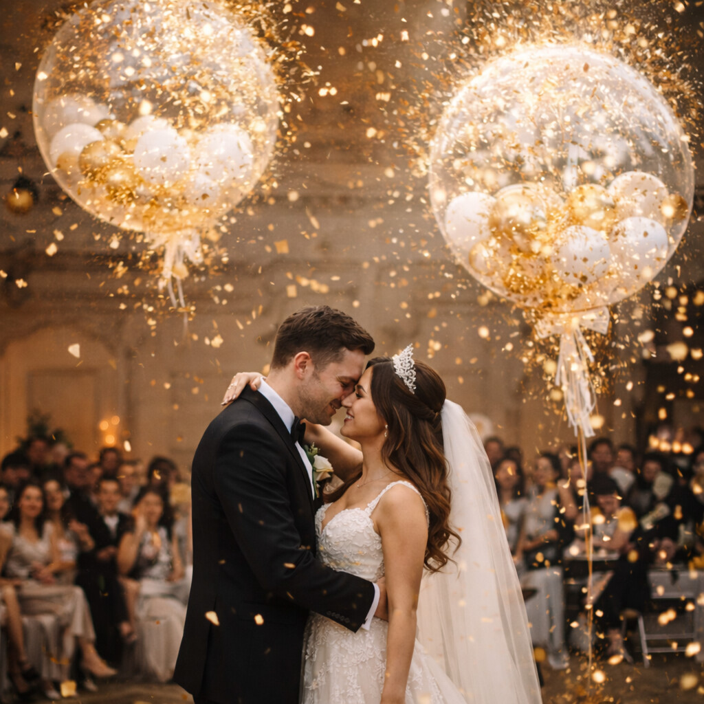 Butelie cu heliu pentru nuntă